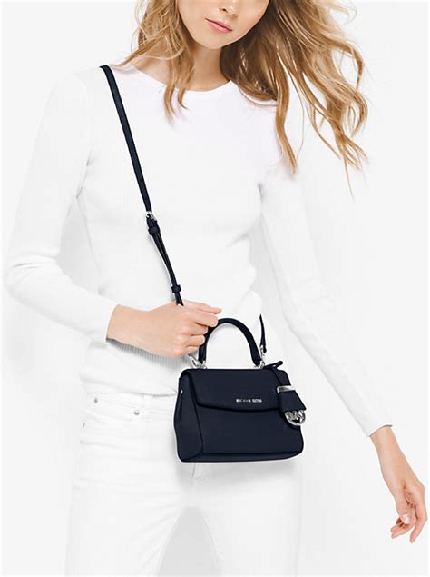 michael michael kors ava extra-small leather crossbody grey|Michael Michael Kors Ava Extra.